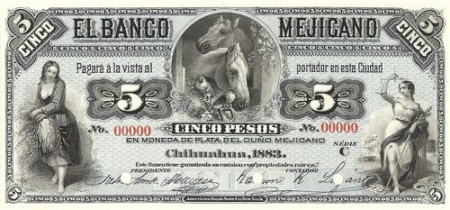 Banco Mejicano 5 C 00000 proof
