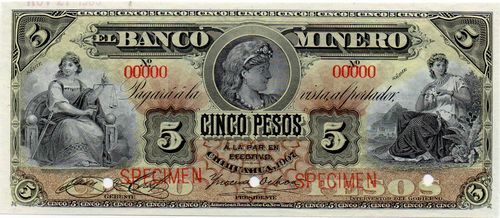Banco Minero 5 no series 00000