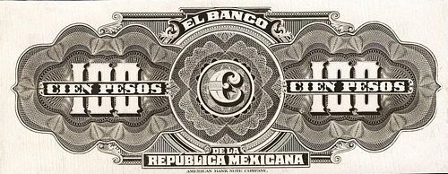 Banco de la Republica Mexicana 100 reverse bromide
