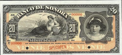 Banco de Sonora 20 00000 white back