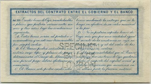 Banco de Veracruz 1 specimen reverse