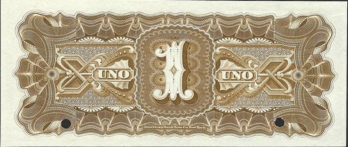 Banco Minero Chihuahuense 1 A 00000 brown reverse