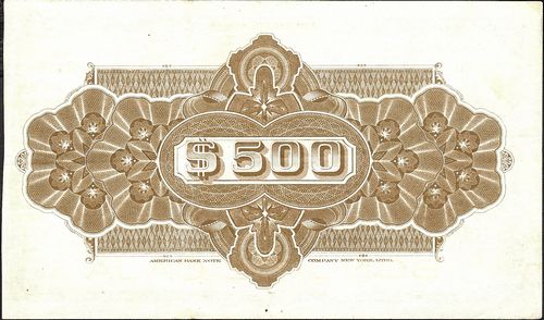 Banco Comercial Refaccionario 500 B 69 reverse