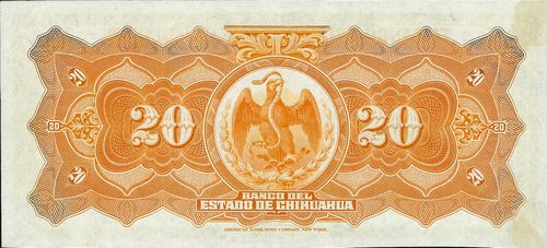 Banco del Estado 20 A 096745 reverse