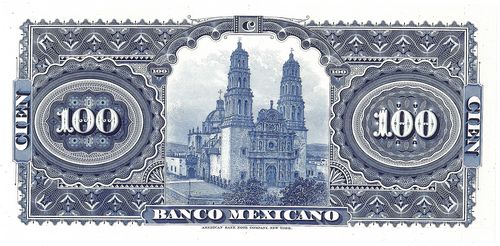 Banco Mexicano 100 proof reverse