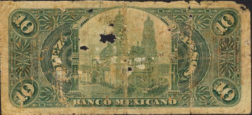 Banco Mexicano 10 A 02373 reverse