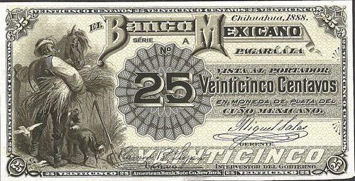 Banco Mexicano 25c A face proof