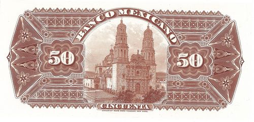 Banco Mexicano 50 proof reverse