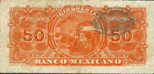 Banco Mexicano 50c A 15145 reverse