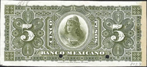 Banco Mexicano 5 A 00000 reverse