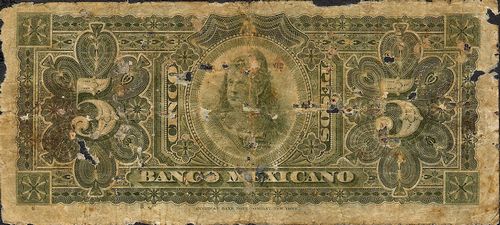 Banco Mexicano 5 A 02927 reverse