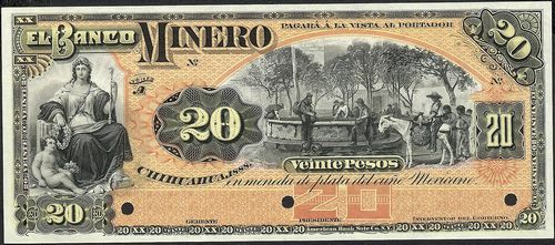 Banco Minero 20 A no number 1888