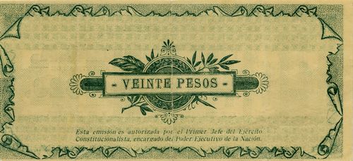 Estado Coahuila 20 reverse