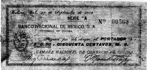 Banco Nacional Colima 50c