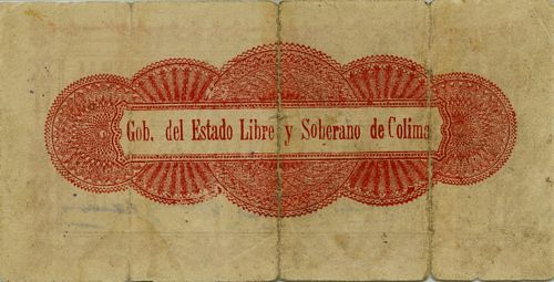 Colima Tesoreria 20c reverse