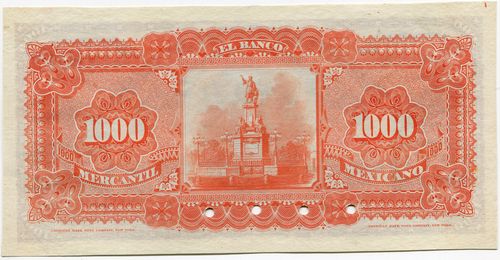 Mercantil Mexicano 1000 A 00000 reverse