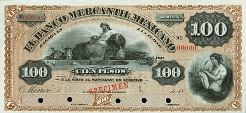 Mercantil Mexicano 100 A specimen