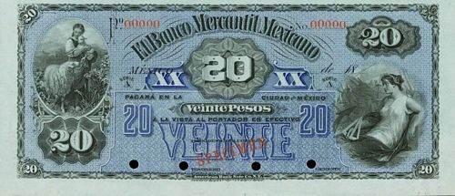 Mercantil Mexicano 20 A specimen