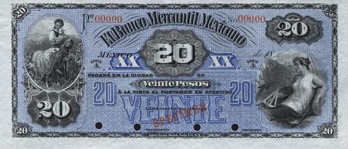 Mercantil Mexicano 20 specimen