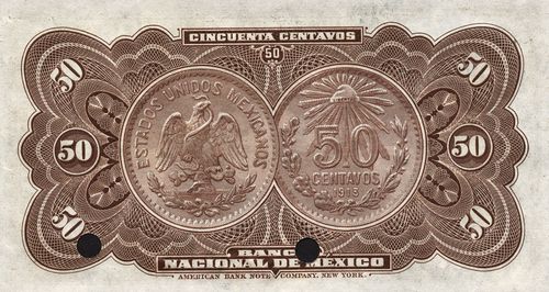 Nacional 50c specimen reverse