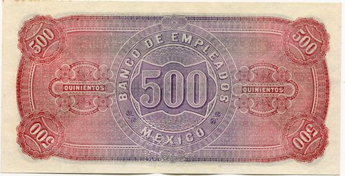 Banco de Empleados 500 specimen reverse