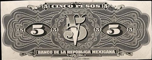 Banco de la Republica Mexicana 5 reverse bromide