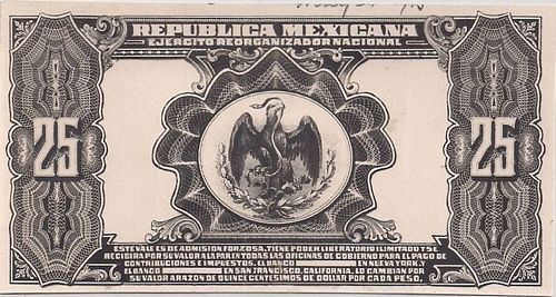 Ejercito Reorganizador 25c reverse