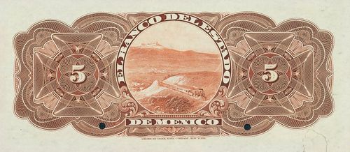 Estado de Mexico 5 B 00000 reverse