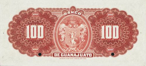 Guanajuato 100 B 00000 reverse