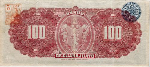 Guanajuato 100 B 3790 reverse