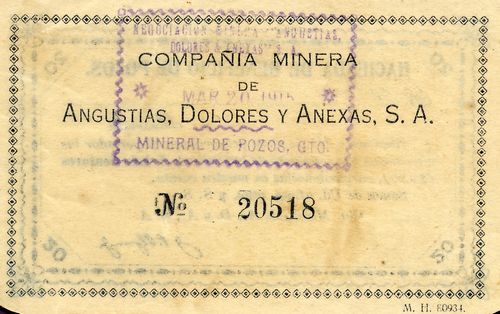 Mineral Pozos 20c 1 reverse