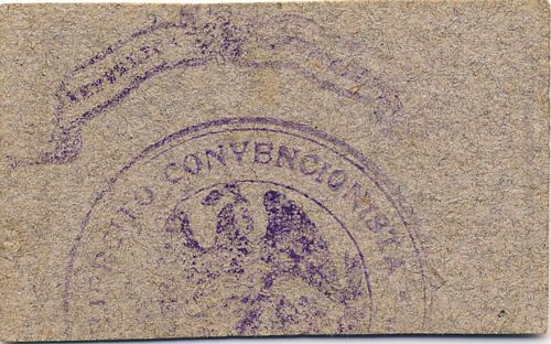 Ejercito Convencionista 20c reverse