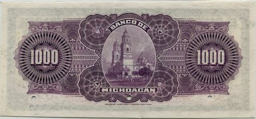 Michoacan 1000 specimen reverse