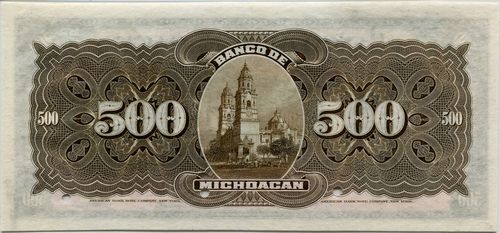 Michoacan 500 00000 reverse