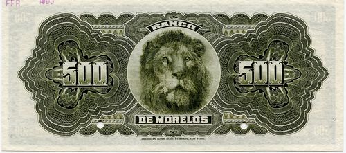 Morelos 500 B 00000 reverse