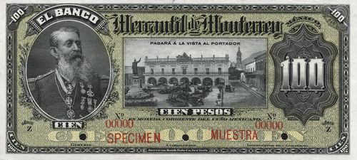 Mercantil Monterrey 100 specimen