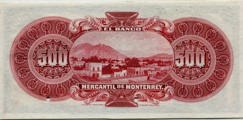 Mercantil de Monterrey 500 Z 00000 reverse