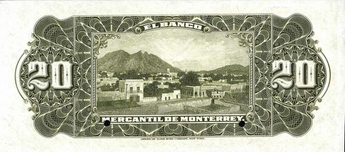 Mercantil de Monterrey 20 00000 reverse