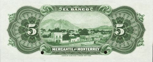 Mercantil de Monterrey 5 G 00000 reverse