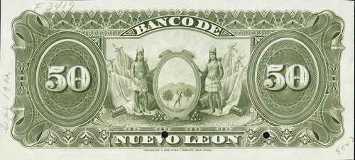 Nuevo Leon 50 specimen reverse