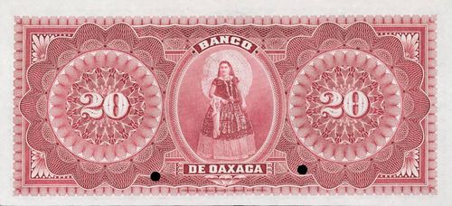 Oaxaca 20 specimen reverse