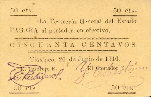 Tlaxiaco 50c reverse