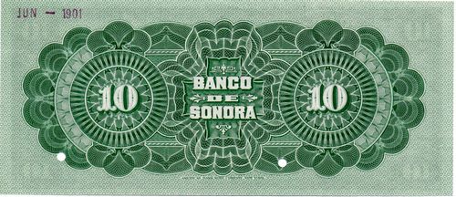 Banco de Sonora 10 A1 00000 reverse