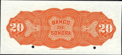 Banco de Sonora 20 00000 white back reverse