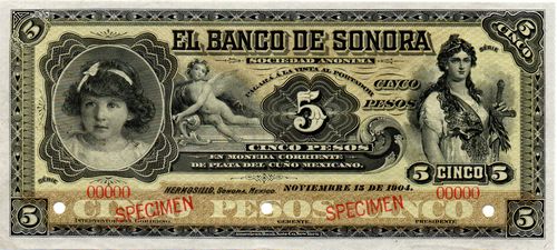 Banco de Sonora 5 00000 1904