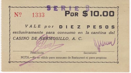 Casino de Hermosillo 10 B 1333