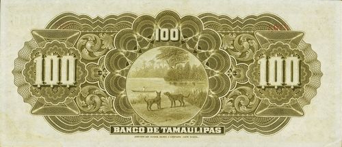 Tamaulipas 100 H 3707 reverse
