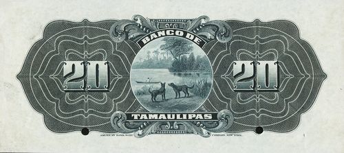 Tamaulipas 20 A 00000 reverse