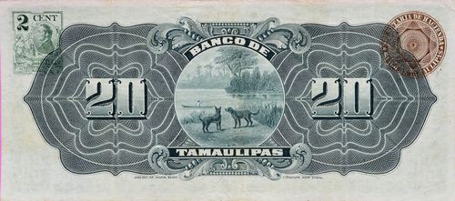 Tamaulipas 20 H 9866 reverse
