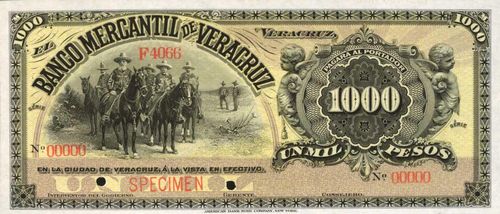 Mercantil de Veracruz 1000 specimen